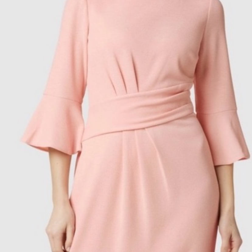 Nwt Adrianna Papell Women's Rio Knit Draped Soft Blush Pink Sheath Dress Size 16